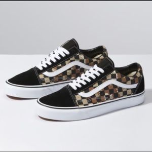 Vans old skool camo checkerboard black sneaker sho